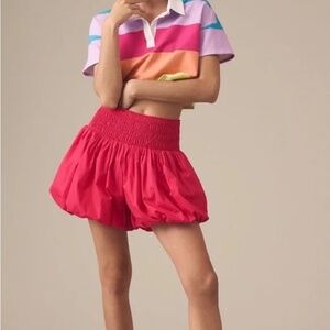 Anthropologie Maeve Smocked Bubble Balloon Shorts Pink XS NWT‎